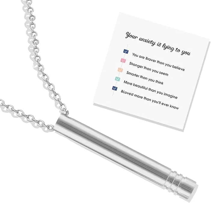 گردنبند تنفسی لونیمیا برای کاهش اضطراب، استیل ضد زنگ، مقاوم، کاربردی، قابل حمل، مناسب برای استفاده خانگی گردنبند تنفسی لونیمیا برای کاهش اضطراب، استیل ضد زنگ، مقاوم، کاربردی، قابل حمل، مناسب برای استفاده خانگی