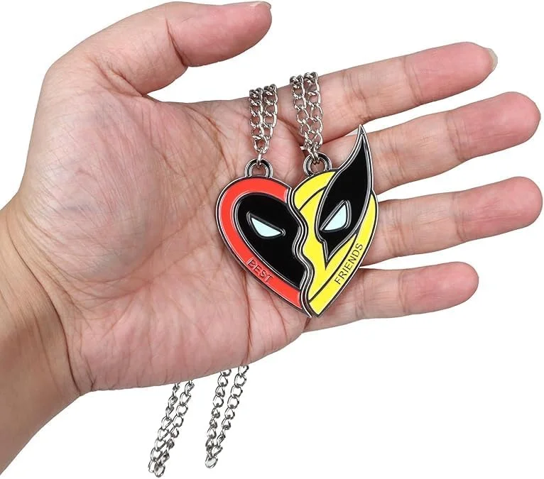 گردنبند ددپول و ولورین Lonimia، زنجیر ددپول و ولورین، 2 عدد جنس آلیاژ با طراحی حکاکی شده، مقاوم، قابل اعتماد، شیک، گردنبند قابل حمل، مناسب برای استفاده روزمره