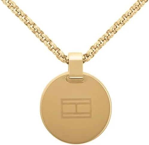 گردنبند زنانه تامی هیلفیگر مدل Iconic Circle با روکش طلای یونی و سنگ اونیکس گردنبند زنانه تامی هیلفیگر مدل Iconic Circle با روکش طلای یونی و سنگ اونیکس