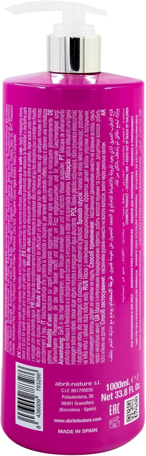 آوریل ات نیچر - Nature Frizz - ماسک مو - برای موهای وز - مرطوب کننده و صاف کننده مو - موها را نرم تر و درخشان تر می کند - درمان حرفه ای آرایشگاهی - 1000 میلی لیتر