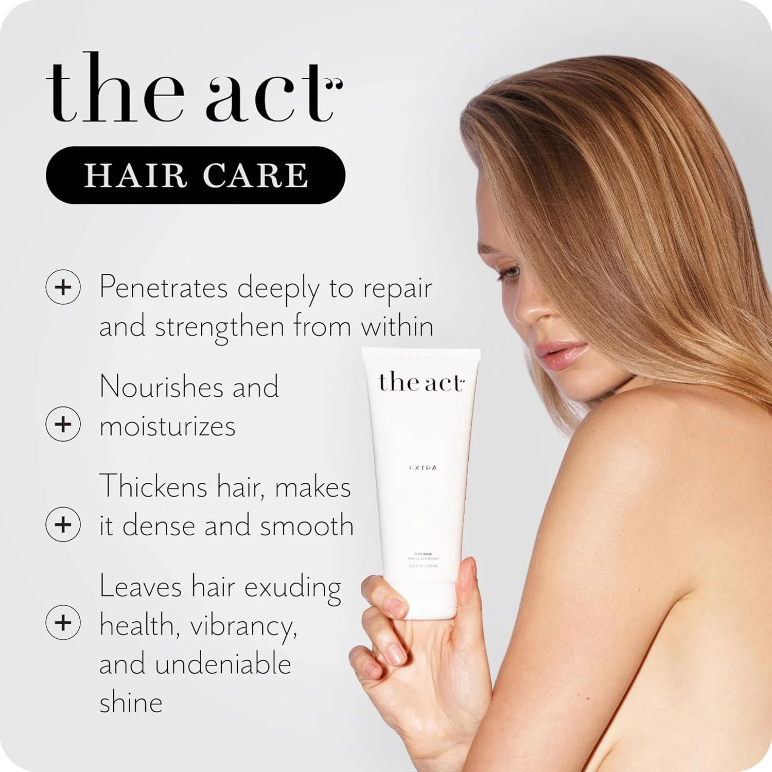 ماسک مو اکسترا از اکت لبز – درمان ترمیم کننده عمیق با روغن کرچک و کراتین – ماسک مو آبرسان و مغذی برای موهای خشک، آسیب دیده و وز – 240 گرم