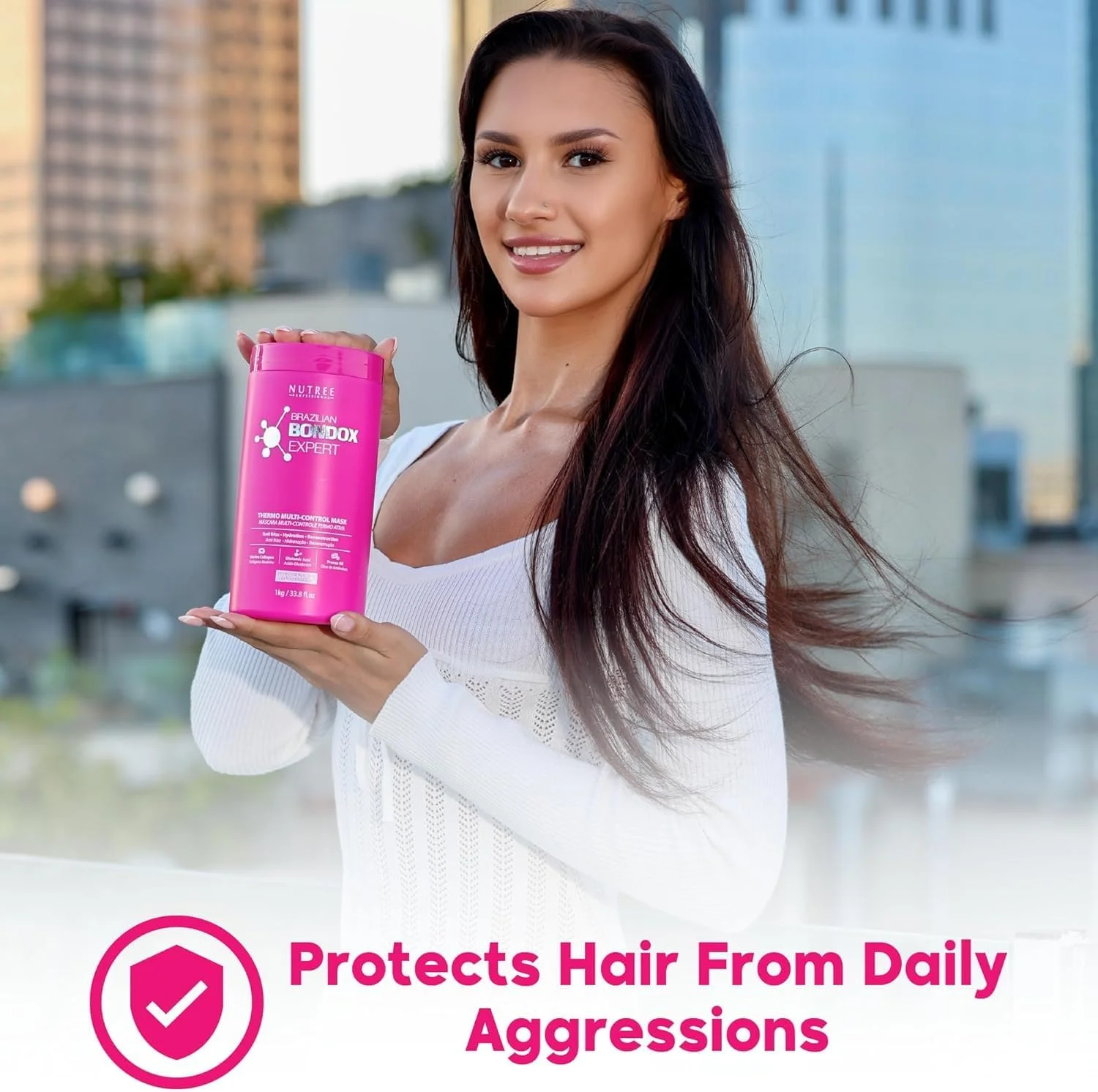 ماسک مو آمازون لیس برای موهای آسیب دیده، درمان برزیلی بوندوکس، 1000 میلی لیتر، ماسک فعال شده حرارتی برای موهای خشک و وز | بدون فرمالدئید و بدون تست حیوانی | نتایج تا 1-3 ماه