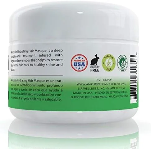 ماسک مو آبرسان آمپلیکسین - ماسک نرم کننده عمیق مو برای خانم ها و آقایان، ساخته شده با روغن نارگیل و روغن آرگان برای درمان موهای خشک و آسیب دیده، 226 گرم