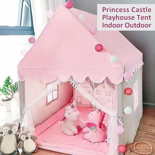 خانه بازی پرنسس برای دختران، چادرهای بازیگوش کودکان، اسباب بازی و خانه عروسکی. ایده آل برای بازی در فضای داخلی/خارجی کودکان (اتاق گل توپی) (صورتی) خانه بازی پرنسس برای دختران، چادرهای بازیگوش کودکان، اسباب بازی و خانه عروسکی. ایده آل برای بازی در فضای داخلی/خارجی کودکان (اتاق گل توپی) (صورتی)