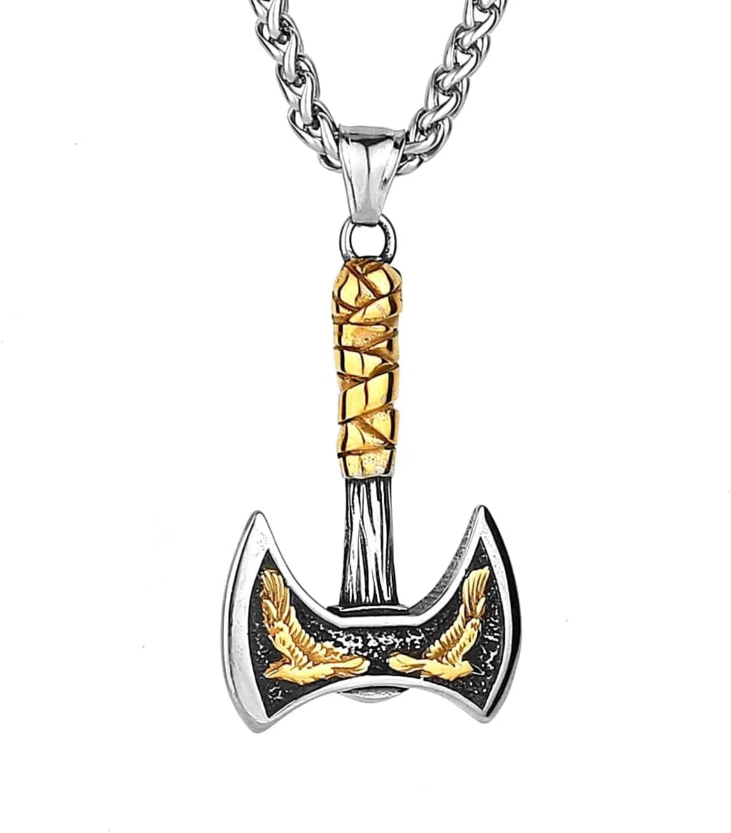 گردنبند مردانه، استیل ضد زنگ، ضد خوردگی و بادوام، حکاکی پیچیده، طرح نماد شجاعت، خرد و قدرت، مناسب برای استفاده روزانه، مهمانی ها یا هدیه دادن گردنبند مردانه، استیل ضد زنگ، ضد خوردگی و بادوام، حکاکی پیچیده، طرح نماد شجاعت، خرد و قدرت، مناسب برای استفاده روزانه، مهمانی ها یا هدیه دادن