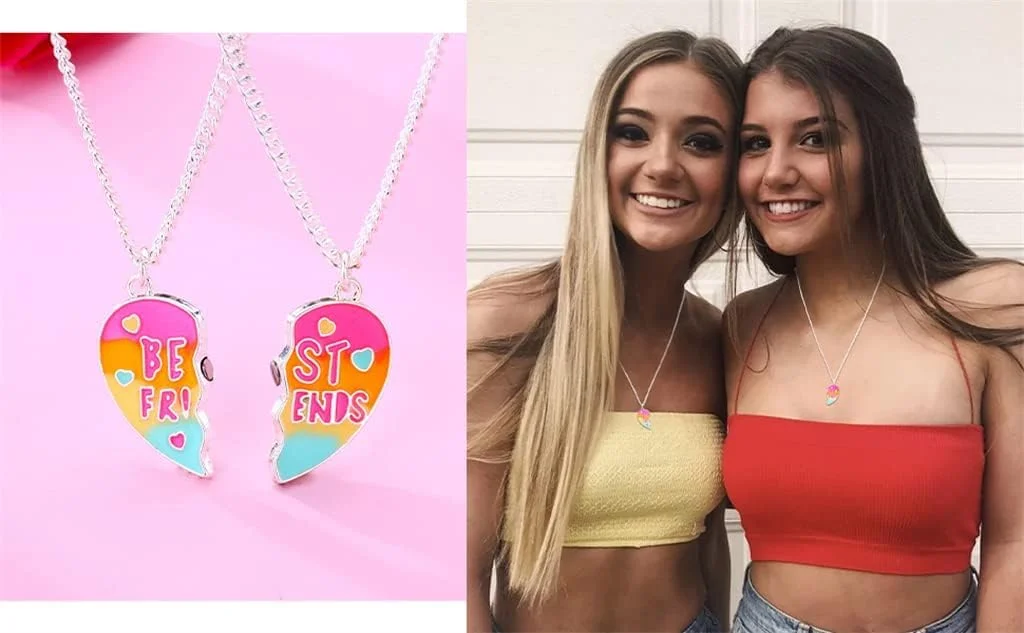 گردنبند خزنه بهترین دوستان، ست 2 عددی گردنبند قلب مغناطیسی جدا شونده، هدیه دوستی، آویز ست BFF گردنبند خزنه بهترین دوستان، ست 2 عددی گردنبند قلب مغناطیسی جدا شونده، هدیه دوستی، آویز ست BFF