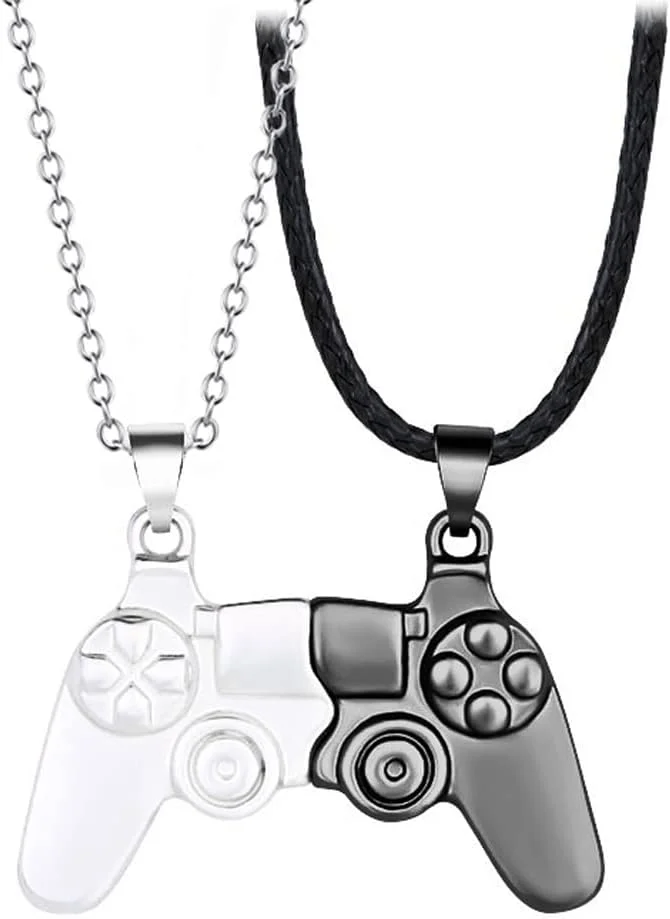 گردنبند ست برای زوج ها، گردنبند کنترلر بازی با آهنربا برای او و او، گردنبند ست برای بهترین دوست، گردنبند خواهرانه گردنبند ست برای زوج ها، گردنبند کنترلر بازی با آهنربا برای او و او، گردنبند ست برای بهترین دوست، گردنبند خواهرانه