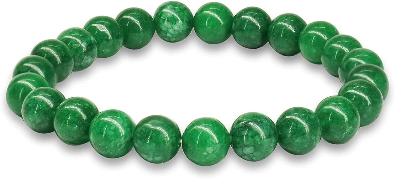 دستبند یشم سبز، دستبند ثروت کریستال شفابخش، دستبند یشم برای زنان و مردان، ایجاد شانس خوب، رفاه و تعادل عاطفی، سایز قابل تنظیم