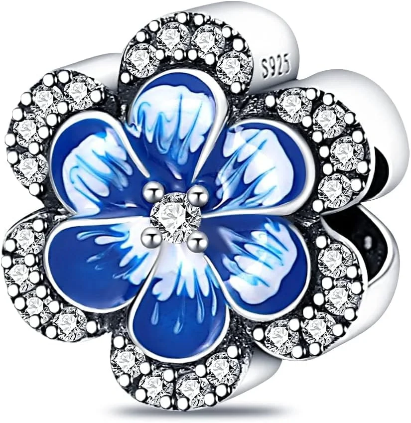 آویز نقره استرلینگ 925 خزنه، مناسب برای دستبندهای پاندورا، مهره های جواهرات دخترانه، دستبند و گردنبند هدیه زنانه، مهره های چشم آبی کریستالی، اکسسوری های روزمره