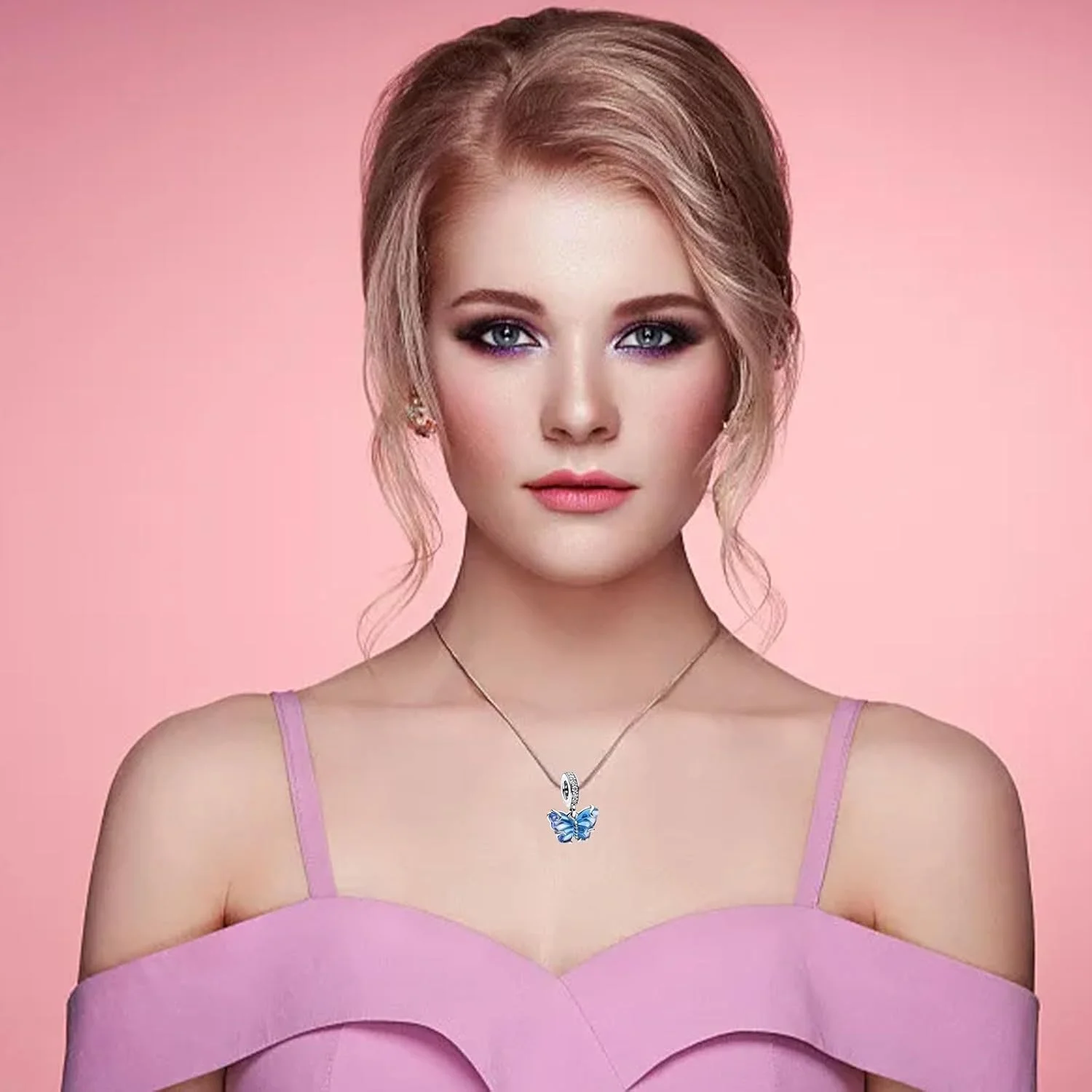 آویز نقره استرلینگ مناسب برای دستبندهای پاندورا، مهره های جواهرات دخترانه، دستبند و گردنبند هدیه زنانه، مهره های کریستالی آبی، لوازم جانبی روزمره