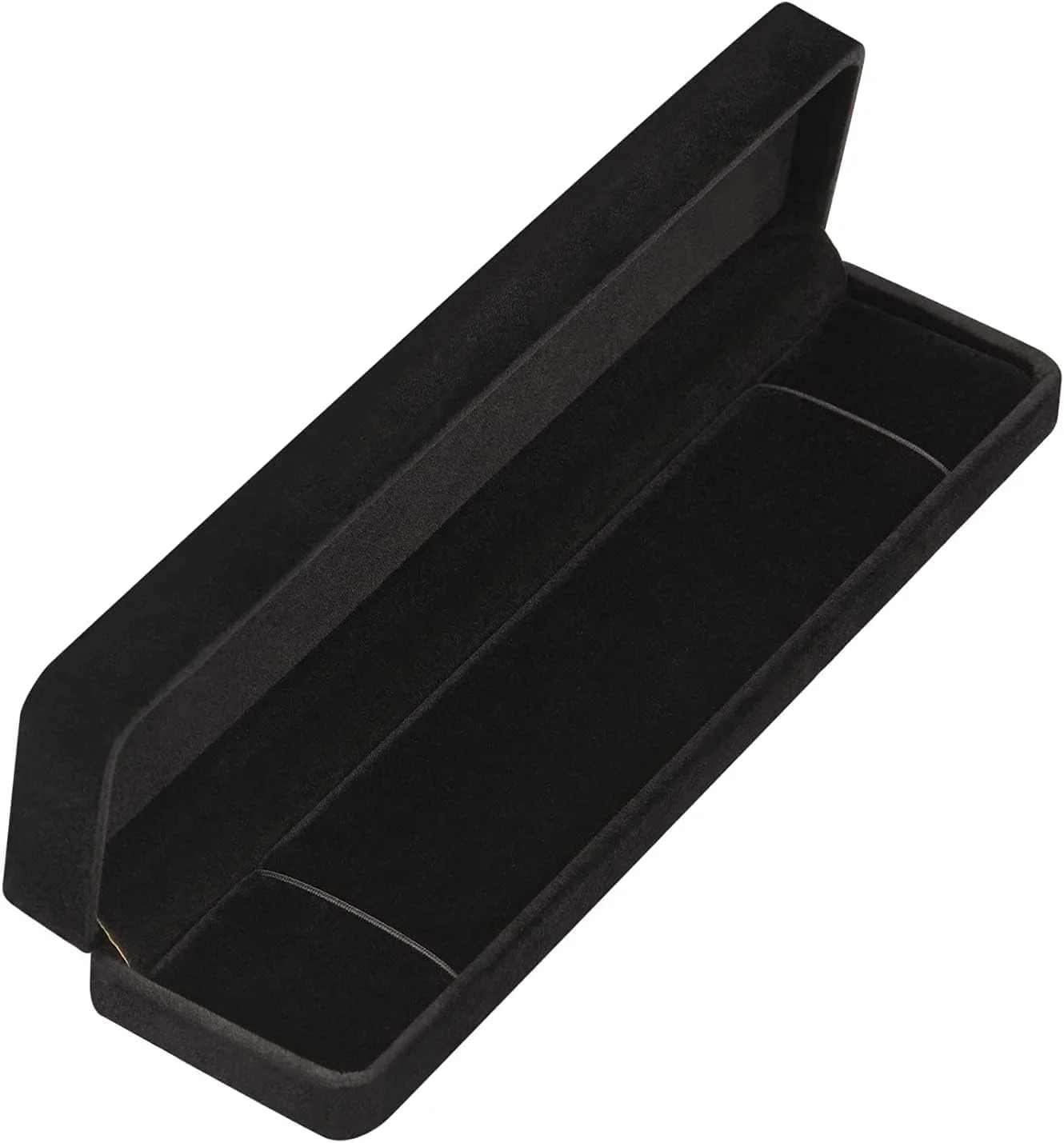 جعبه هدیه گردنبند خزنه، زنجیر جواهرات مخملی بلند، جعبه نگهداری دستبند، جعبه نمایش جواهرات برای عروسی، نامزدی، پیشنهاد، تولد و سالگرد - 1 عدد (مشکی)