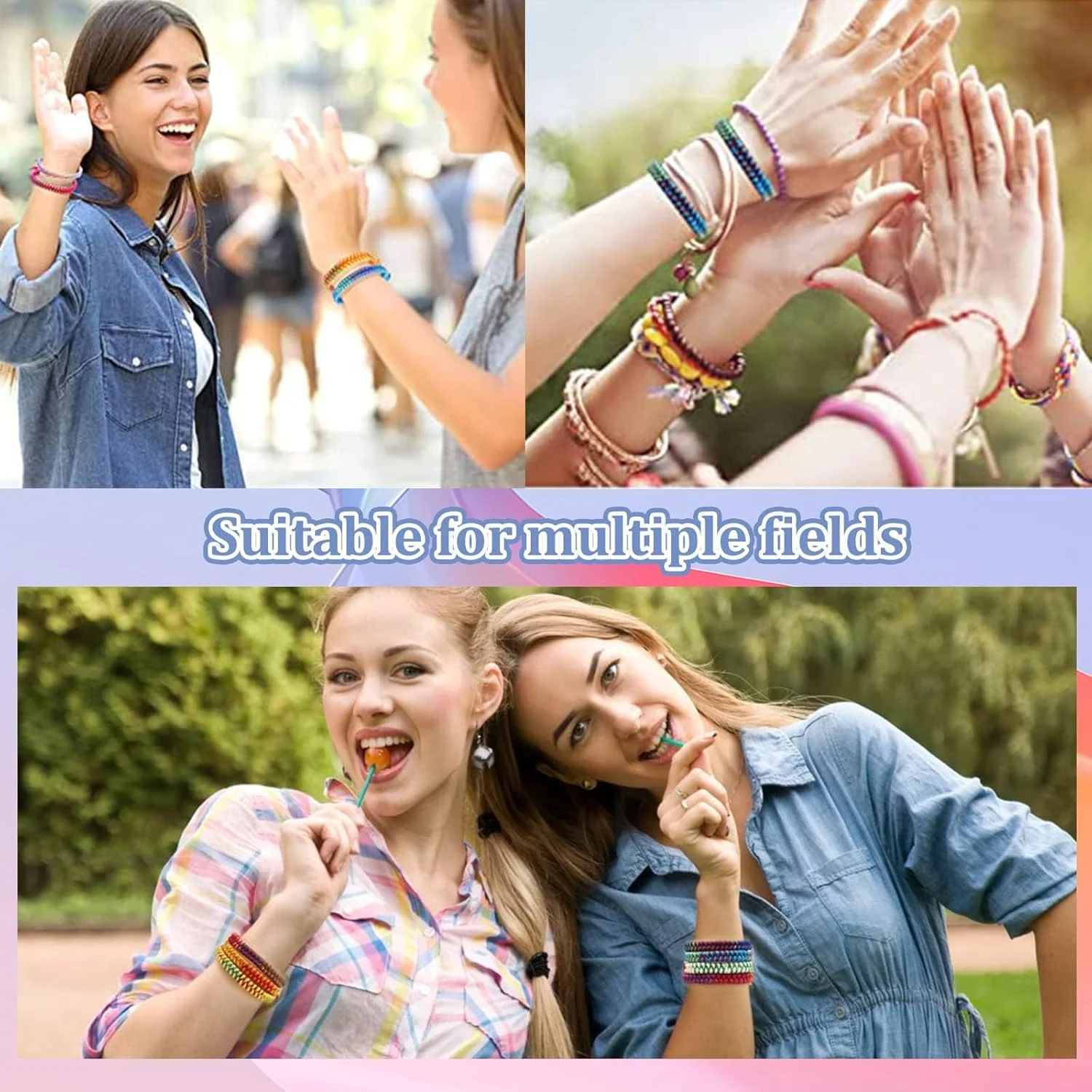 ست دستبند دوستی، دستبندهای بافتنی چند رنگ بوهمی، دستبندهای دست ساز بافته شده قومی قابل تنظیم، هدیه جواهرات برای مچ دست، پابند، لوازم جانبی مو (ست 10 عددی) ست دستبند دوستی، دستبندهای بافتنی چند رنگ بوهمی، دستبندهای دست ساز بافته شده قومی قابل تنظیم، هدیه جواهرات برای مچ دست، پابند، لوازم جانبی مو (ست 10 عددی)