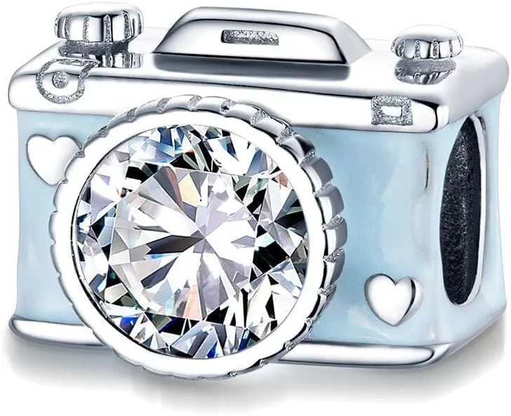 آویز دوربین نقره استرلینگ 925، آویزهای نقره دست ساز منحصر به فرد برای دستبندهای زنانه، هدیه جواهرات شخصی برای تولد و روز مادر، لوازم جانبی دوستداران قهوه برای تزئین دستبند