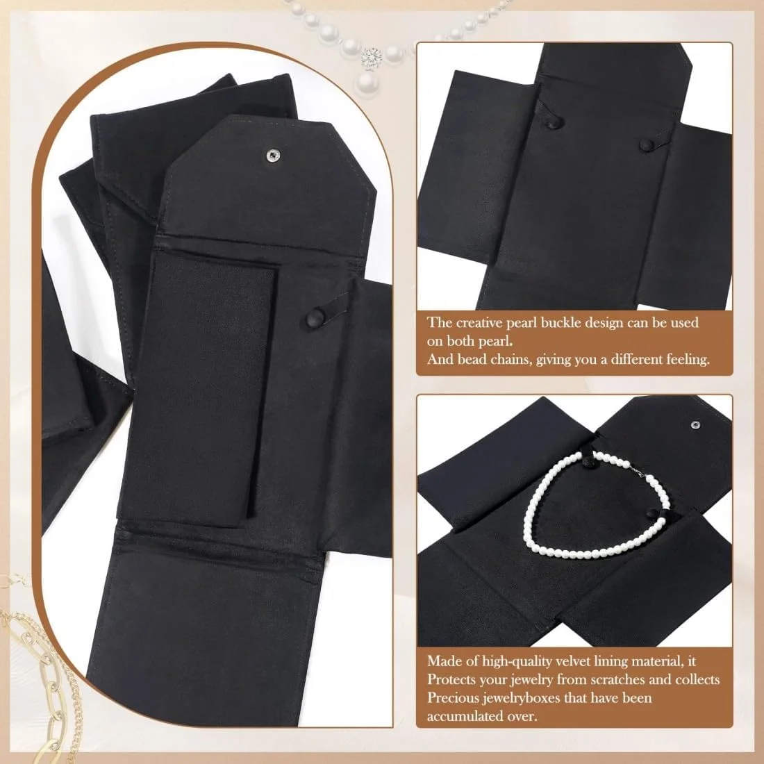 پوشه نمایش جواهرات، 1 عدد، گیره مروارید نمایش گردنبند، جیر مشکی، جعبه نمایش، ویترین، گیره گردنبند، مناسب برای حمل مسافرتی، جواهرفروشی، نگهداری پوشه نمایش جواهرات، 1 عدد، گیره مروارید نمایش گردنبند، جیر مشکی، جعبه نمایش، ویترین، گیره گردنبند، مناسب برای حمل مسافرتی، جواهرفروشی، نگهداری