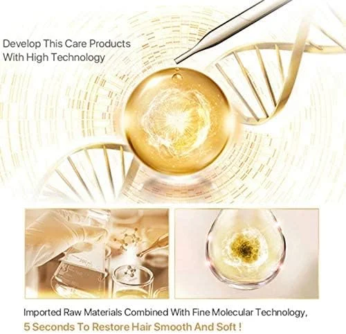 ماسک موی کراتین جادویی PURC Beauty Glazed، ترمیم کننده موهای آسیب دیده در 5 ثانیه، حاوی روغن آرگان گیاهی طبیعی، سرم تصفیه کننده مو - نرم کننده عمیق مناسب برای موهای خشک و آسیب دیده