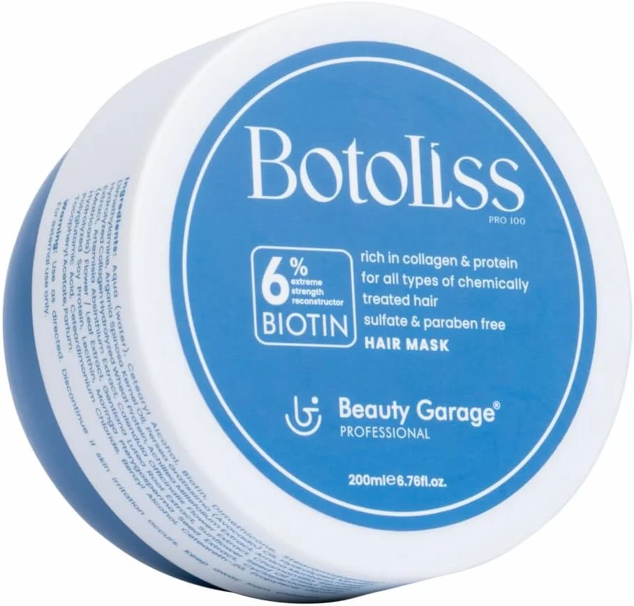 ماسک مو بیوتین بوتولیس بیوتی گاراژ 200 میلی لیتر - رایحه تازه، فرم کرمی، غنی شده طبیعی با فناوری نفوذ عمیق، برای موهای آسیب دیده، مجعد و فر