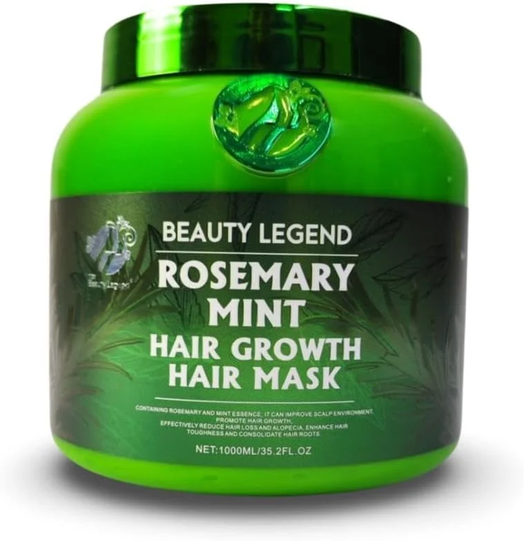 ماسک مو رزماری نعناع برای موهای خشک و آسیب دیده، تقویت کننده مو برای موهای نازک، تغذیه عمیق برای موخوره و شکنندگی، ایمن برای انواع مو، 1000 میلی لیتر