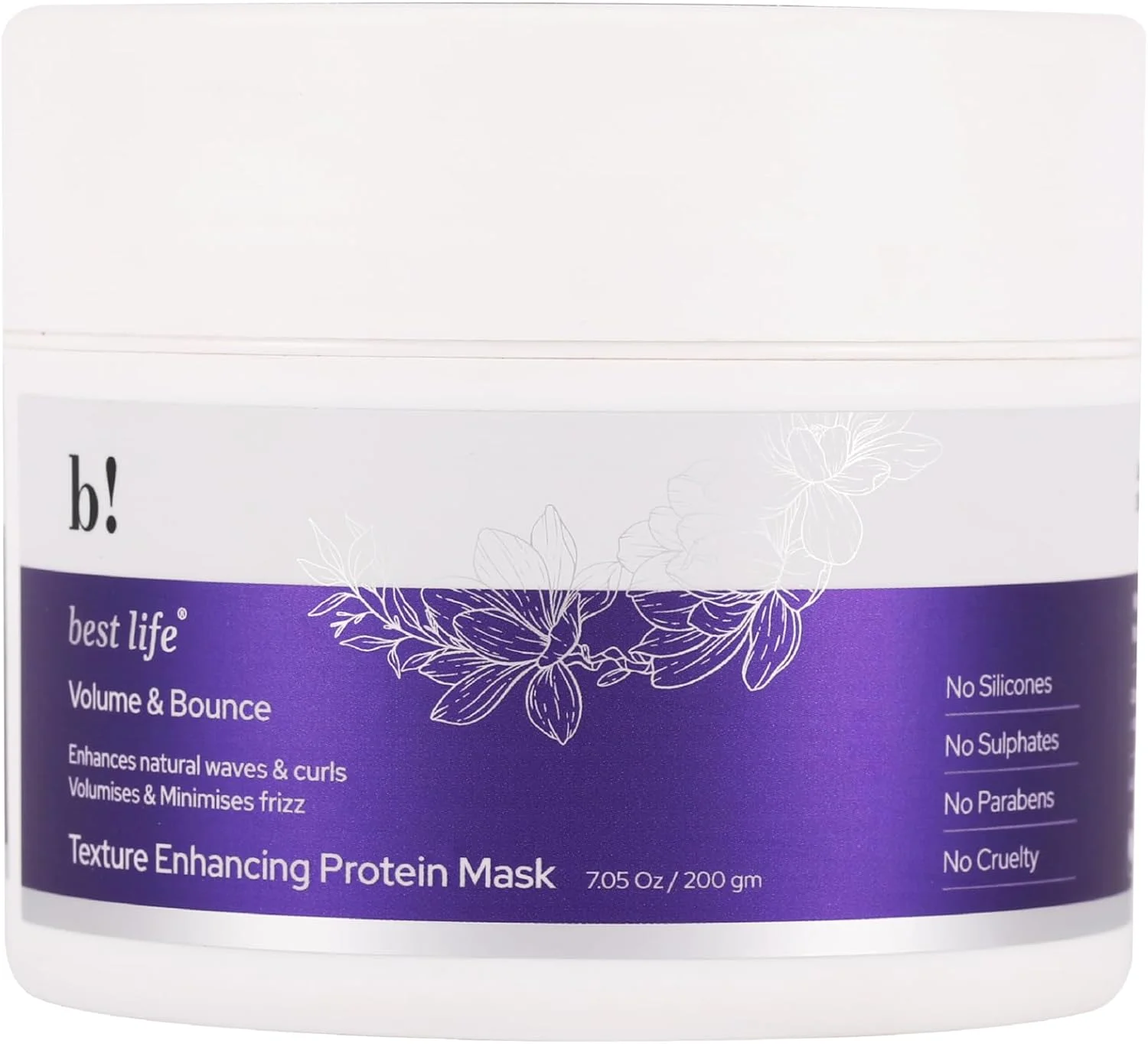 ماسک مو حجم دهنده و حالت دهنده موی بهترین زندگی - ماسک مو با تغذیه عمیق با پروتئین گیاهی، کره شی باتر تقویت کننده امواج و فرهای طبیعی | برای انواع مو | 200 گرم