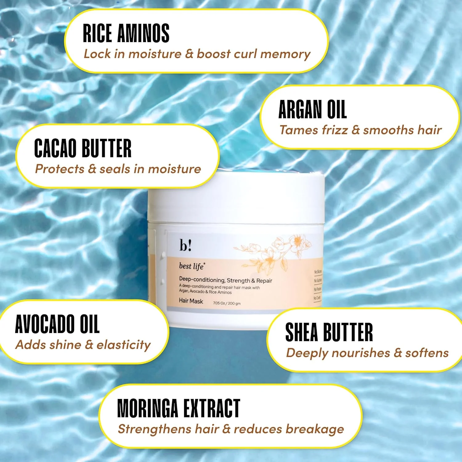 ماسک مو ترمیم کننده، تقویت کننده و نرم کننده عمیق مو برای داشتن موهایی قوی تر، سالم تر و درخشان تر (300 میلی لیتر) ماسک مو ترمیم کننده، تقویت کننده و نرم کننده عمیق مو برای داشتن موهایی قوی تر، سالم تر و درخشان تر (300 میلی لیتر)