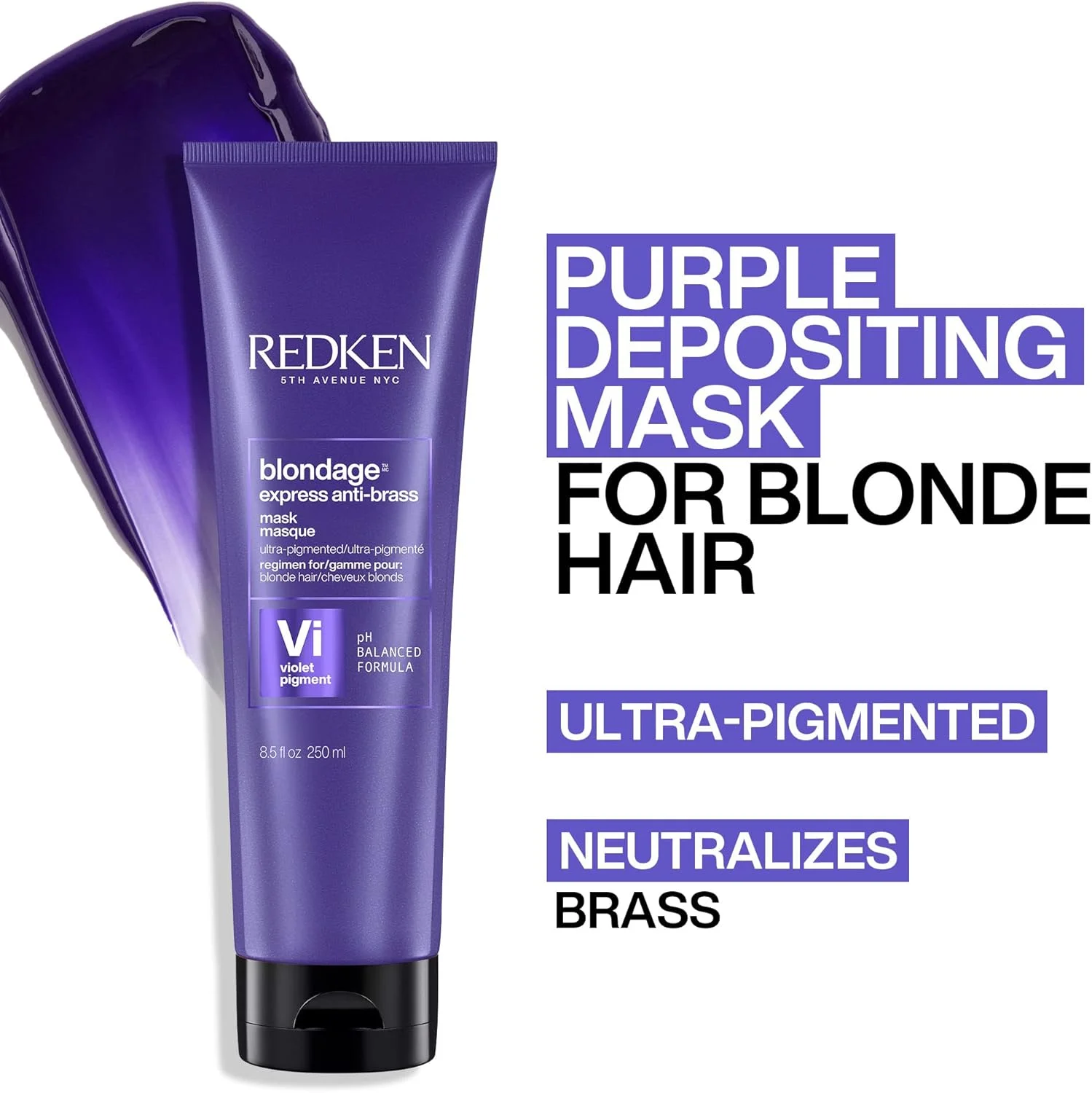 REDKEN | Color Extend Blondage | ماسک ضد زردی سریع | برای موهای بلوند | رنگدانه فرابنفش | خنثی کننده زردی | 250 میلی لیتر REDKEN | Color Extend Blondage | ماسک ضد زردی سریع | برای موهای بلوند | رنگدانه فرابنفش | خنثی کننده زردی | 250 میلی لیتر