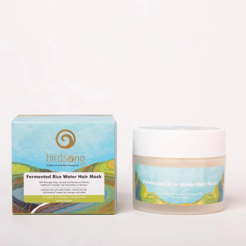 ماسک موی آب برنج تخمیر شده Birdsong برای تقویت و صاف کردن مو، موهای وز، 200 گرم