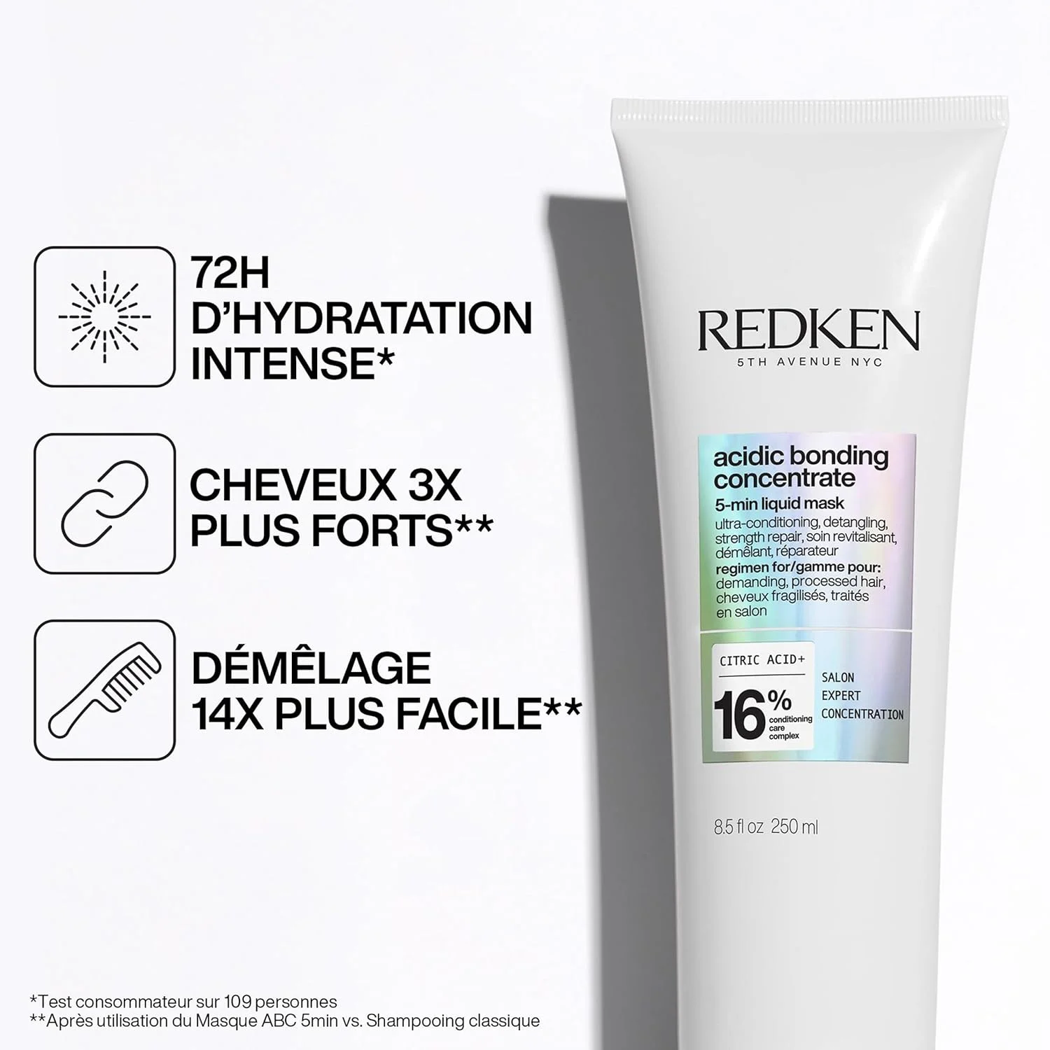ماسک درمانی متمرکز اسیدی Redken | موهای آسیب دیده | آبرسانی و ترمیم عمیق | 250 میلی لیتر