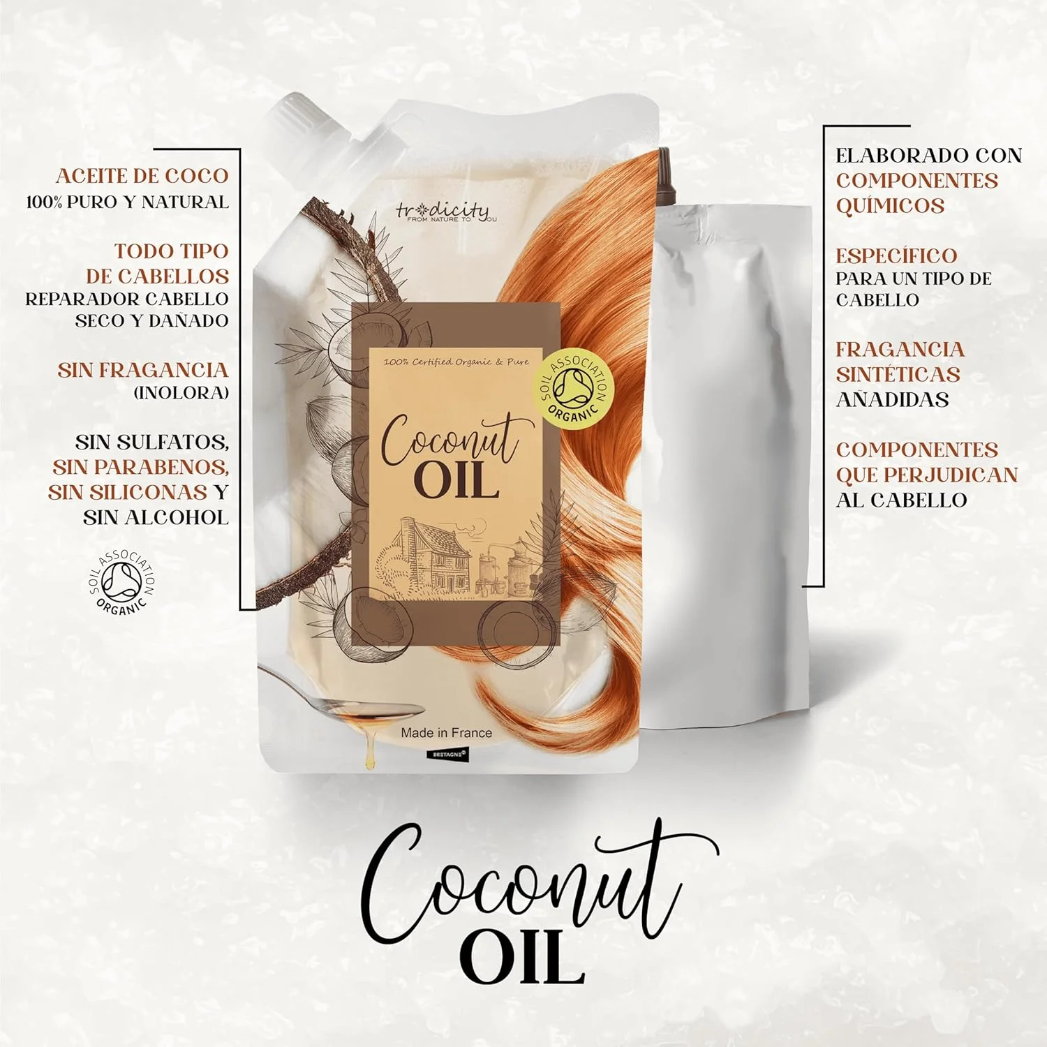 سرم مو روغن نارگیل 3500 میلی لیتر مناسب موهای خشک، آسیب دیده و وز. روغن رشد مو، ماسک و نرم کننده مو، روغن ریش، ضد شوره سر، درمان ترمیم و احیا