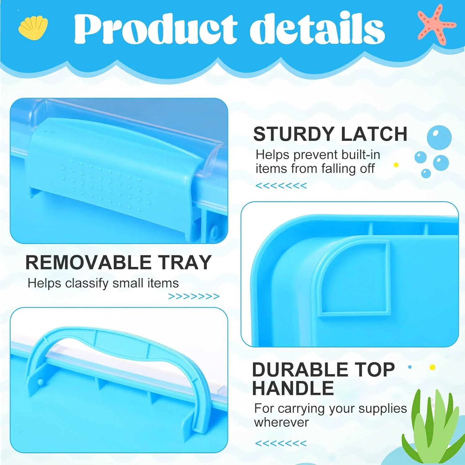 سینی حسی قابل حمل 15 اینچی Blosssound با درب، سینی شن و ماسه پلاستیکی با درب، جعبه شن پلاستیکی برای پر کردن آب، شن، مهره و موارد دیگر سینی حسی قابل حمل 15 اینچی Blosssound با درب، سینی شن و ماسه پلاستیکی با درب، جعبه شن پلاستیکی برای پر کردن آب، شن، مهره و موارد دیگر