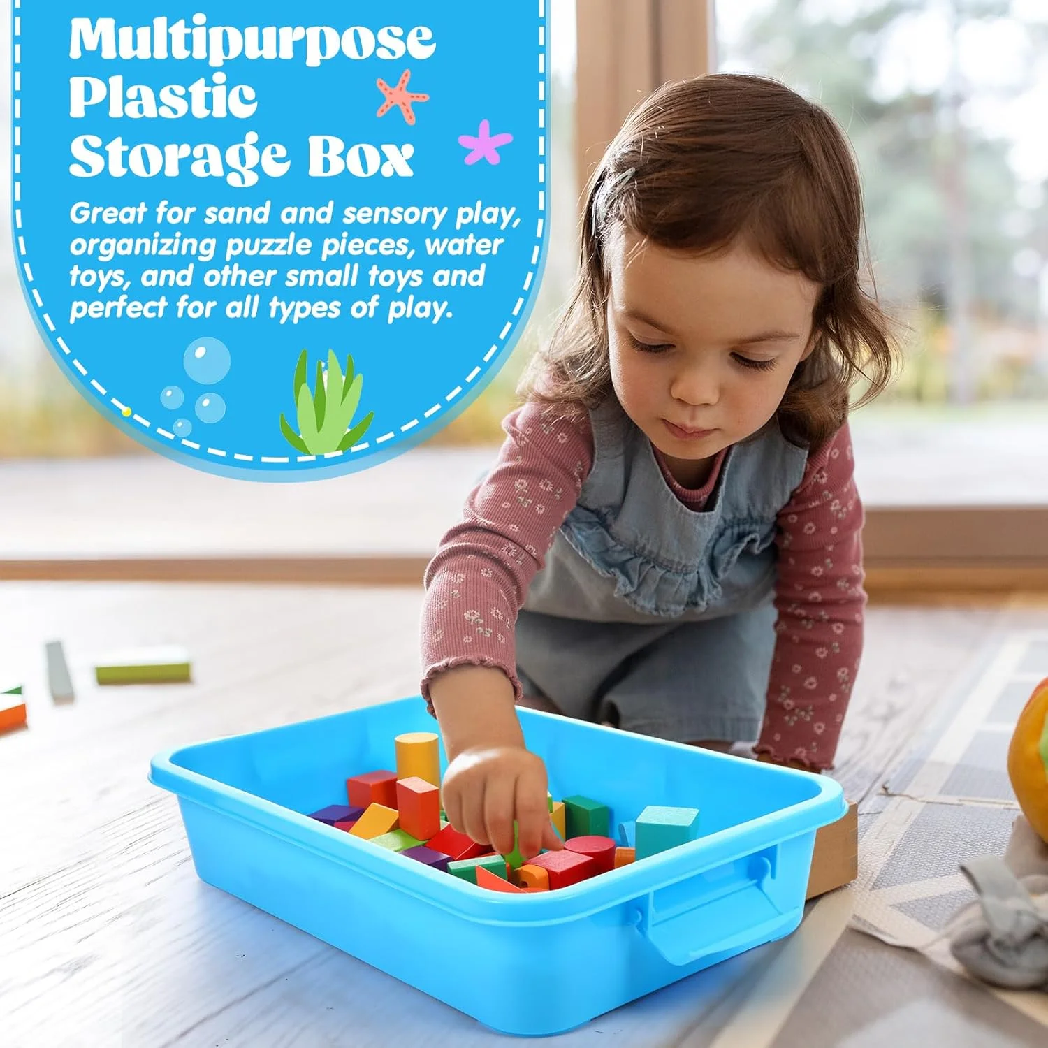 سینی حسی قابل حمل 15 اینچی Blosssound با درب، سینی شن و ماسه پلاستیکی با درب، جعبه شن پلاستیکی برای پر کردن آب، شن، مهره و موارد دیگر سینی حسی قابل حمل 15 اینچی Blosssound با درب، سینی شن و ماسه پلاستیکی با درب، جعبه شن پلاستیکی برای پر کردن آب، شن، مهره و موارد دیگر