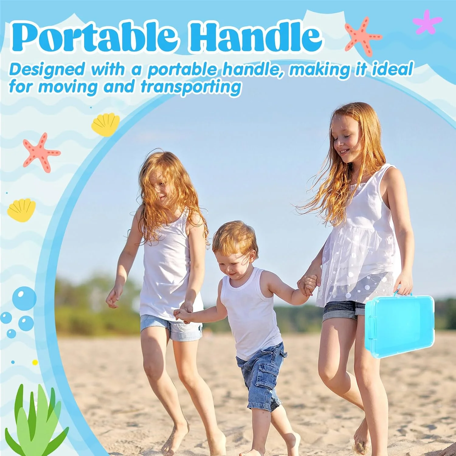 سینی حسی قابل حمل 15 اینچی Blosssound با درب، سینی شن و ماسه پلاستیکی با درب، جعبه شن پلاستیکی برای پر کردن آب، شن، مهره و موارد دیگر سینی حسی قابل حمل 15 اینچی Blosssound با درب، سینی شن و ماسه پلاستیکی با درب، جعبه شن پلاستیکی برای پر کردن آب، شن، مهره و موارد دیگر