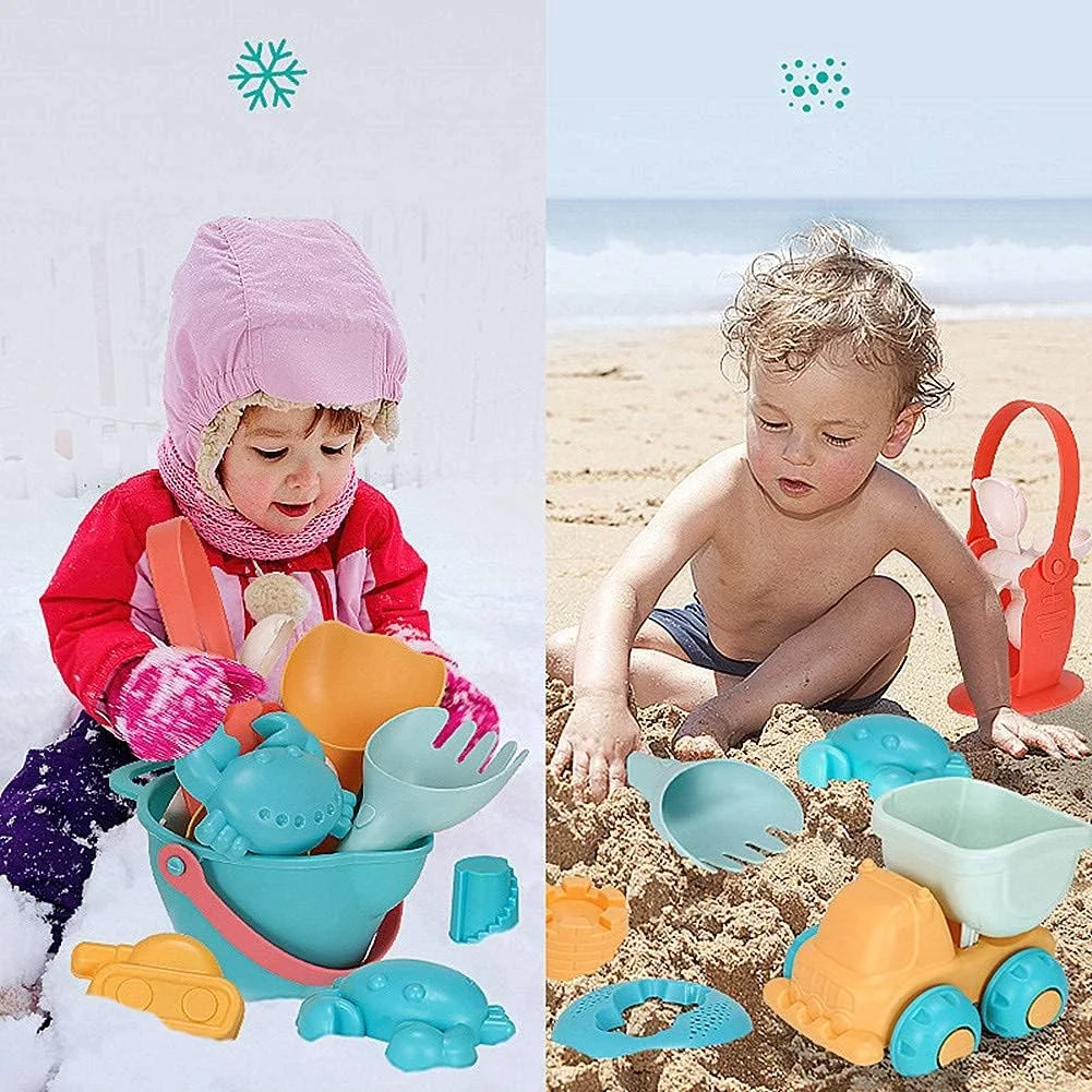 ست سطل و بیل اسباب بازی ساحلی، اسباب بازی های شن و ماسه برای کودکان نوپا، اسباب بازی های ساحلی برای کودکان، شن بازی برای کودکان، گودال شن 7 تکه ست سطل و بیل اسباب بازی ساحلی، اسباب بازی های شن و ماسه برای کودکان نوپا، اسباب بازی های ساحلی برای کودکان، شن بازی برای کودکان، گودال شن 7 تکه
