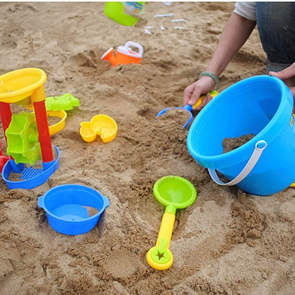ست سطل و بیل اسباب بازی ساحلی، اسباب بازی های شن و ماسه برای کودکان نوپا، سطل های ساحلی، ست سطل و بیل ساحلی، اسباب بازی های گودال شن و ماسه برای کودکان نوپا، شن بازی برای کودکان