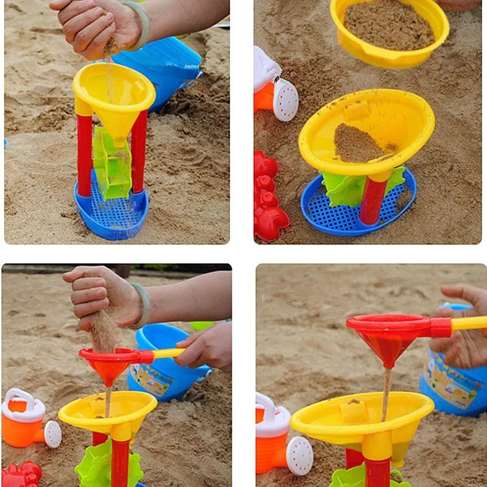 ست سطل و بیل اسباب بازی ساحلی، اسباب بازی های شن و ماسه برای کودکان نوپا، سطل های ساحلی، ست سطل و بیل ساحلی، اسباب بازی های گودال شن و ماسه برای کودکان نوپا، شن بازی برای کودکان