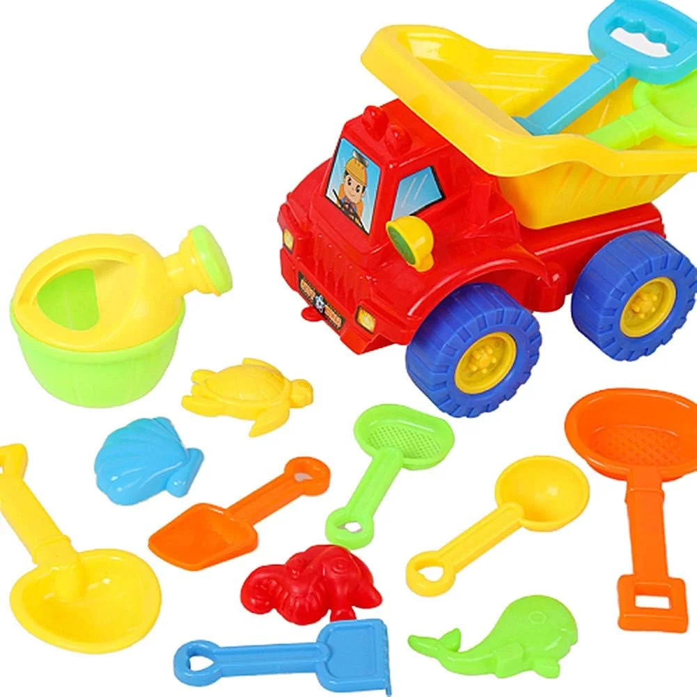 ست سطل و بیل اسباب بازی ساحلی برای کودکان، اسباب بازی شن بازی کودکان، ست گودال شن بازی کودکان، سطل و بیل 14 تکه ست سطل و بیل اسباب بازی ساحلی برای کودکان، اسباب بازی شن بازی کودکان، ست گودال شن بازی کودکان، سطل و بیل 14 تکه