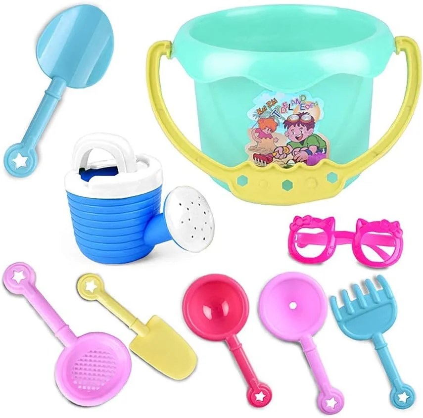 ست سطل و بیلچه ساحلی، اسباب بازی های گودال شن و ماسه، ست سطل و بیلچه، اسباب بازی های گودال شن و ماسه برای کودکان نوپا، اسباب بازی های ساحلی کودکان