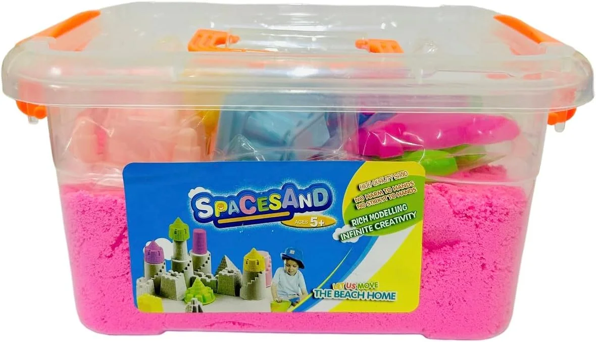 شن بازی رنگ صورتی ۲ کیلوگرمی به همراه قالب، بدون چسبندگی، سرگرمی خلاقانه برای کودکان (شن صورتی ۲۰۰۰ گرمی) شن بازی رنگ صورتی ۲ کیلوگرمی به همراه قالب، بدون چسبندگی، سرگرمی خلاقانه برای کودکان (شن صورتی ۲۰۰۰ گرمی)