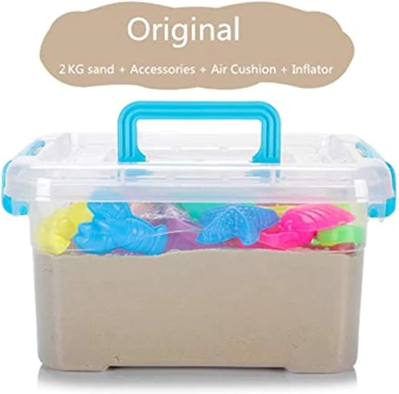 مجموعه اسباب بازی شن جادویی کیوتی کیوت 2000 گرمی به همراه لوازم جانبی - خمیر مدل سازی، هرگز خشک نمی شود، قلعه شنی بسازید (اورجینال)