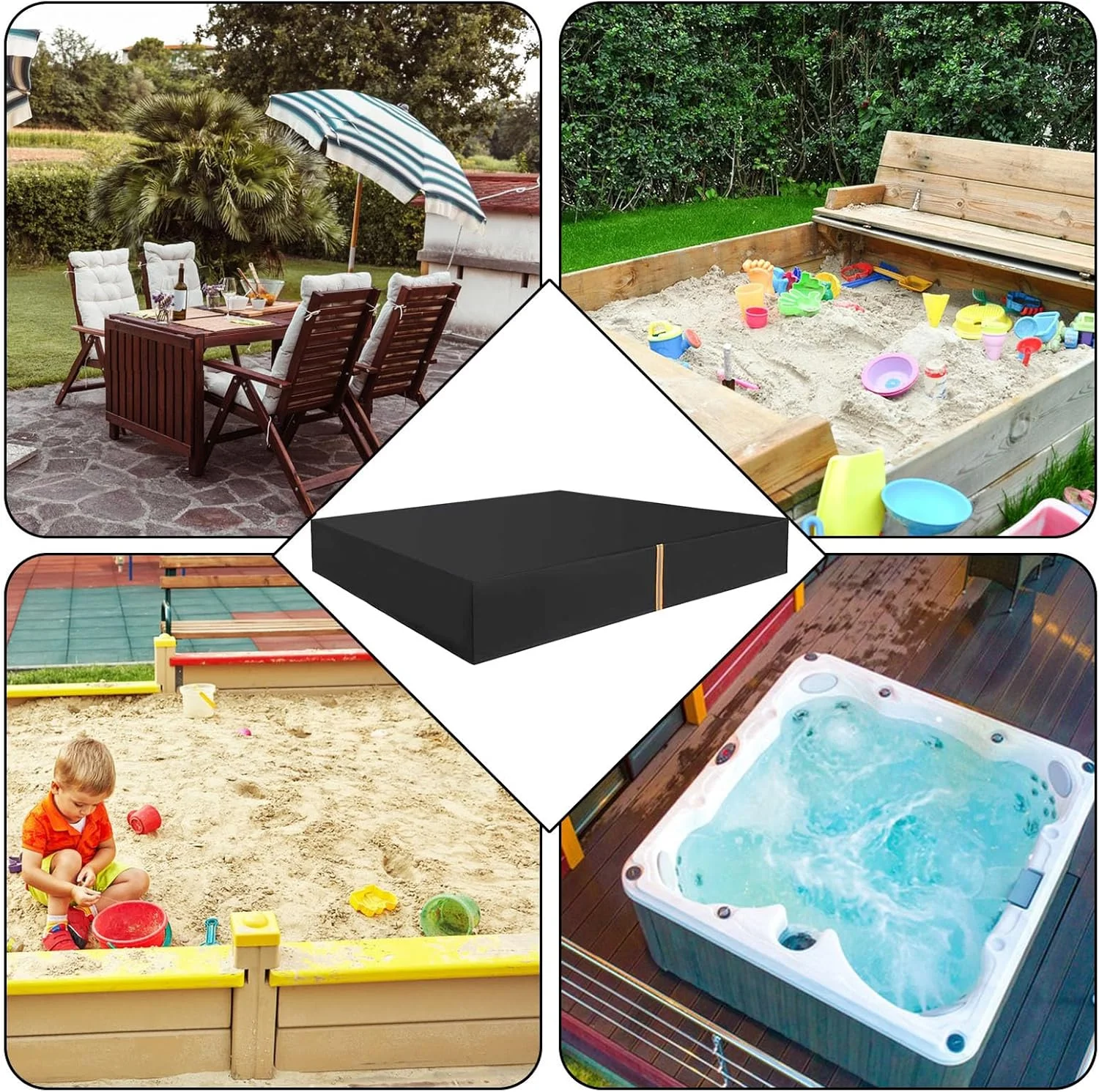 روکش جعبه شنی | سایبان محافظ گودال ضد باد و محافظت در برابر اشعه ماوراء بنفش - روکش جعبه شنی چوبی فضای باز - برای حیاط خلوت، باغ، حیاط، فضای باز