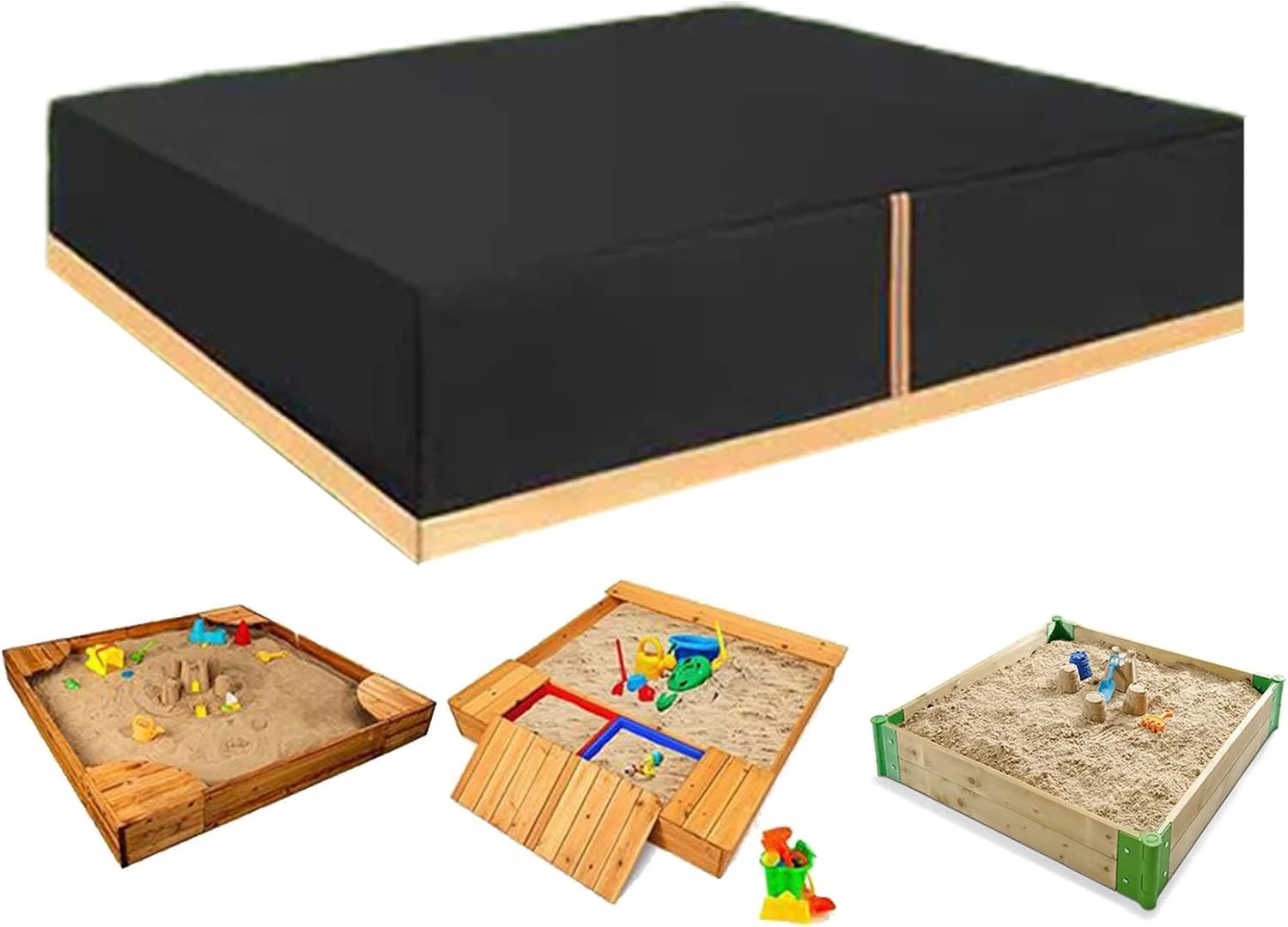 روکش محافظ گودال شن - لوازم جانبی محافظ گودال ضد آب و ضد باد، روکش محافظ جعبه شنی، برای حیاط خلوت، باغ، حیاط، فضای باز