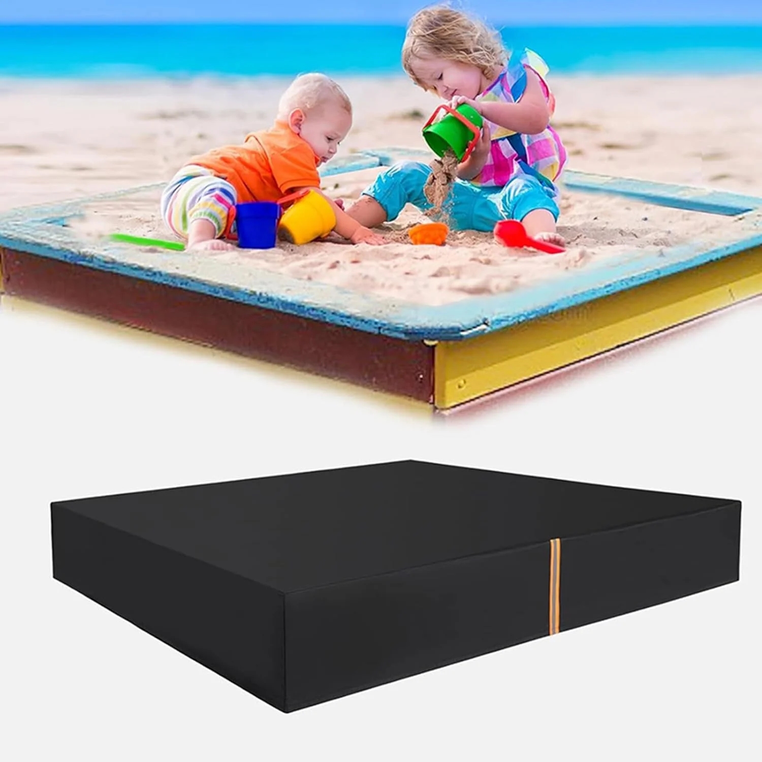 روکش محافظ گودال شن - لوازم جانبی محافظ گودال ضد آب و ضد باد، روکش محافظ جعبه شنی، برای حیاط خلوت، باغ، حیاط، فضای باز