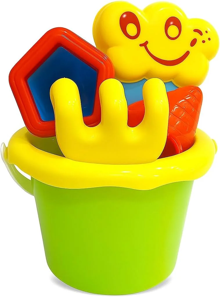 ست سطل و بیلچه ساحلی فیتو - اسباب بازی های عالی برای بازی در شن و ماسه کودکان، بادوام و سرگرم کننده برای بازی در فضای باز، ایده آل برای ساحل، زمین بازی و فعالیت های جعبه شنی