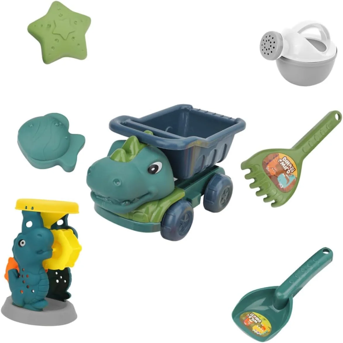 مجموعه ساخت و ساز شن و ماسه ATV دایناسور Excefore، سرگرمی در فضای باز با اسباب بازی کامیون بچه گانه، قالب های ساحلی و پلاستیک ساعت شنی، برای بازی در ساحل