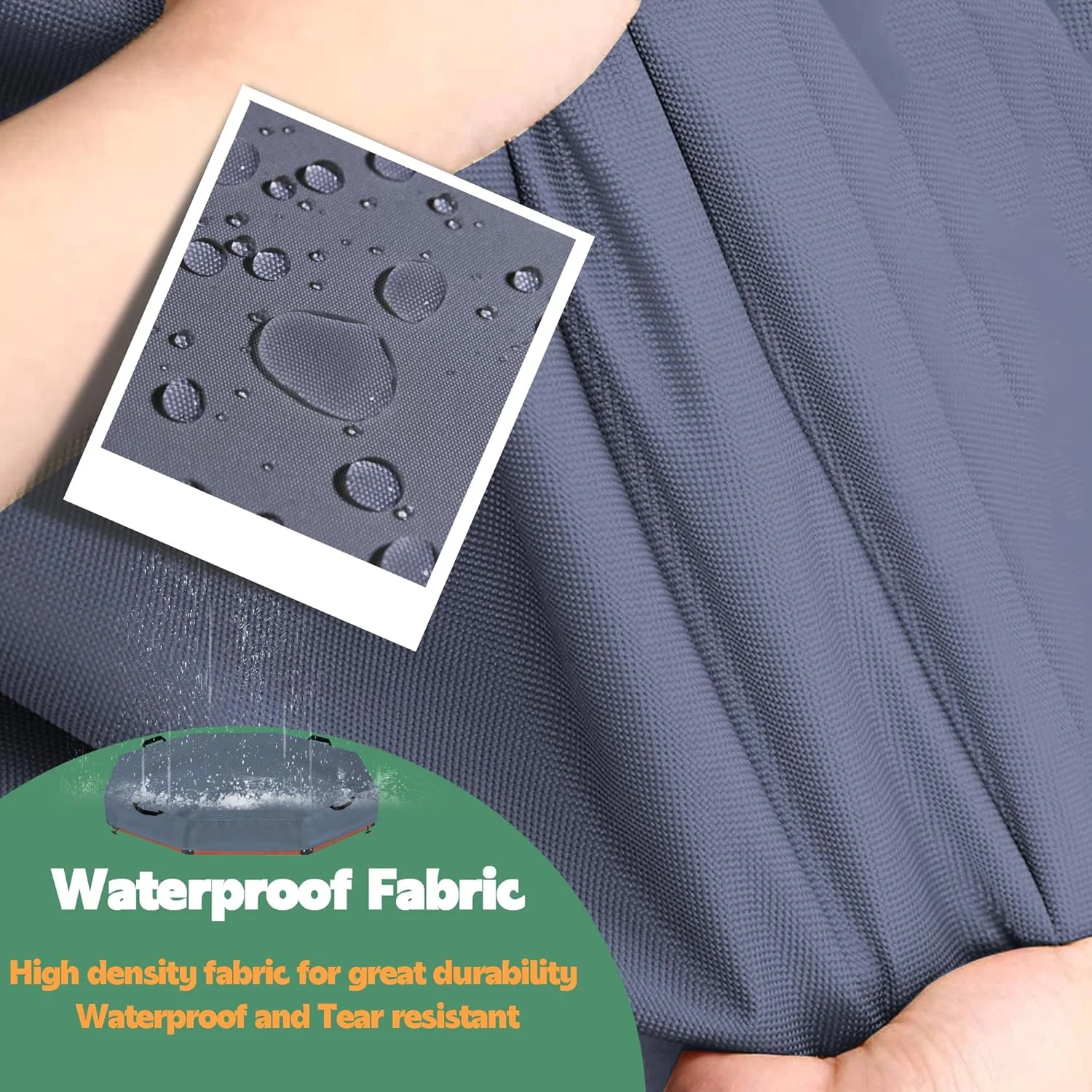 روکش جعبه شنی هشت ضلعی DUSTYPROTE، محافظ جعبه شنی کودکان، مناسب فضای باز باغ (خاکستری 213 X 198 X 23 سانتی متر)