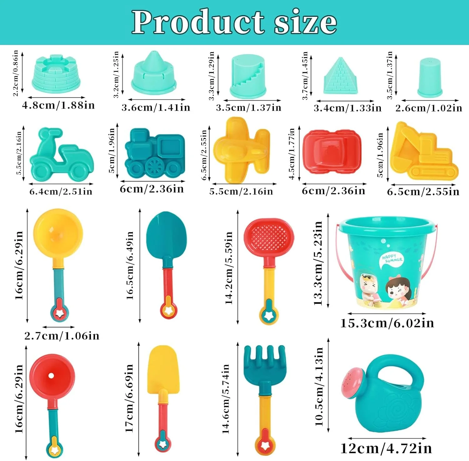 مجموعه اسباب بازی ساحلی کودکان، 18 تکه اسباب بازی شن و ماسه با سطل، آبپاش، بیل، چنگک، قلعه، حفار، قالب ماشین و کیف توری قابل استفاده مجدد، ابزار شن و ماسه سرگرم کننده در فضای باز برای کودکان نوپا پسران دختران