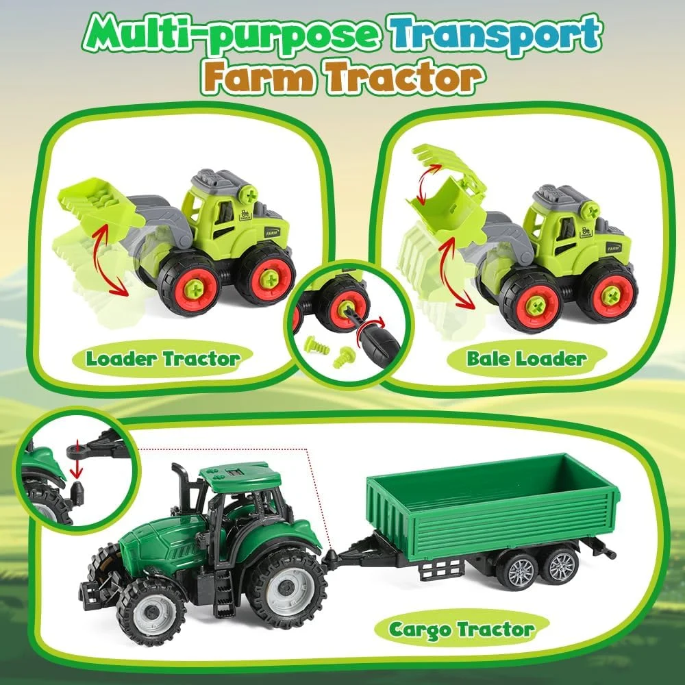 اسباب بازی شن جنبشی مزرعه FRUSE، اسباب بازی شن بازی با 1 کیلوگرم شن جادویی، اسباب بازی مزرعه و اسباب بازی تراکتور، جعبه شنی با درب، اسباب بازی شن حسی برای کودکان 3 4 5 6 7 8 9 ساله