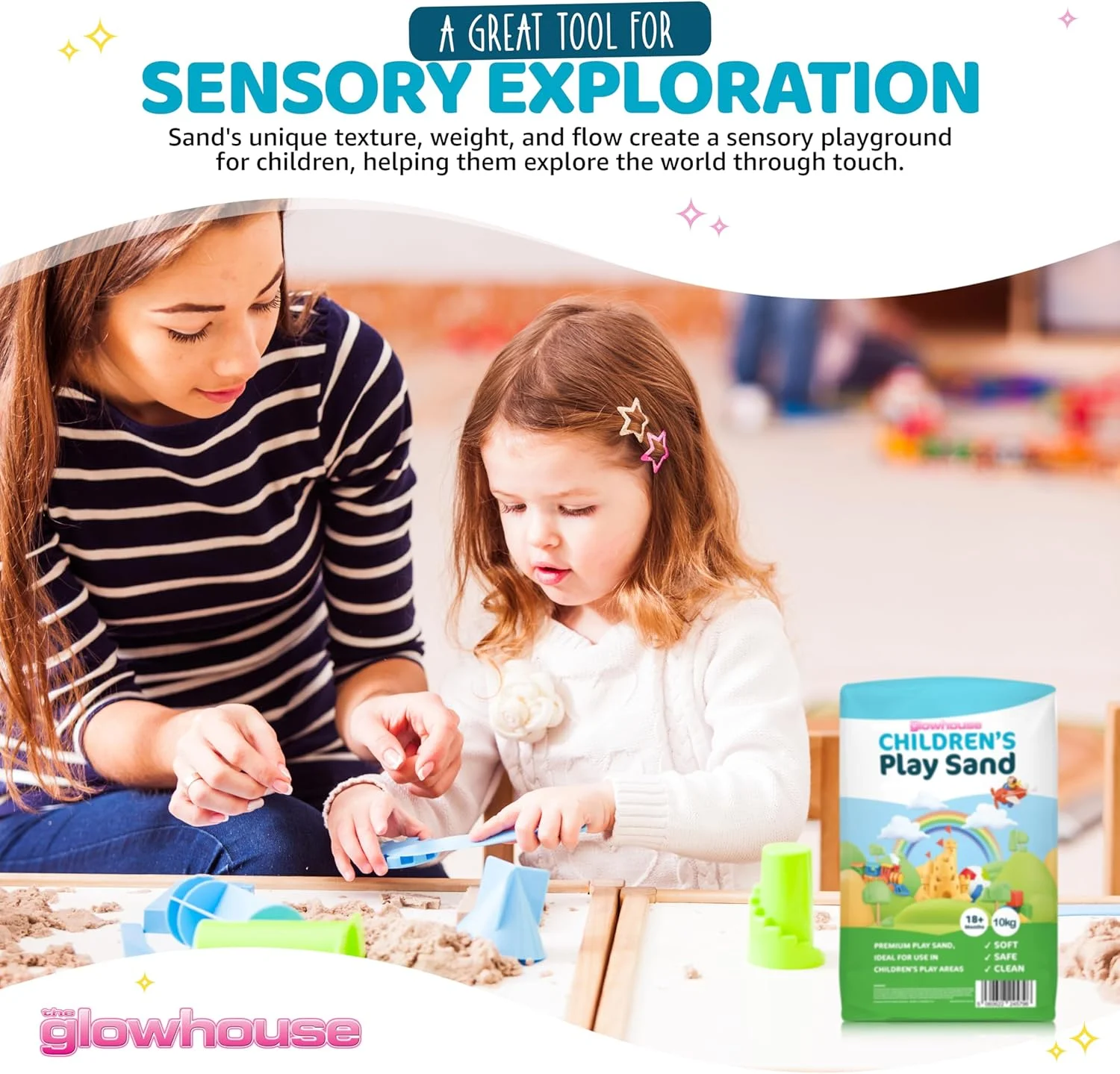 شن بازی نرم گلوهاوس برای کودکان، شن بازی غیر سمی، کیسه شن برای گودال شن و سایر زمین های بازی (متوسط) شن بازی نرم گلوهاوس برای کودکان، شن بازی غیر سمی، کیسه شن برای گودال شن و سایر زمین های بازی (متوسط)