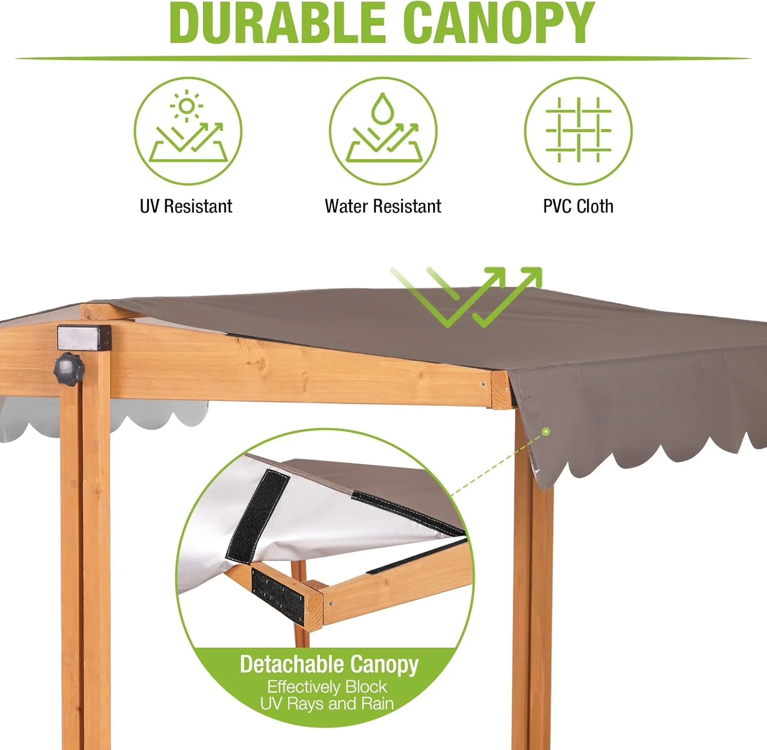 گودال ماسه چوبی GUTINNEEN با پوشش، گودال ماسه بازی فضای باز برای کودکان به همراه 3 سطل اسباب بازی گودال ماسه چوبی GUTINNEEN با پوشش، گودال ماسه بازی فضای باز برای کودکان به همراه 3 سطل اسباب بازی