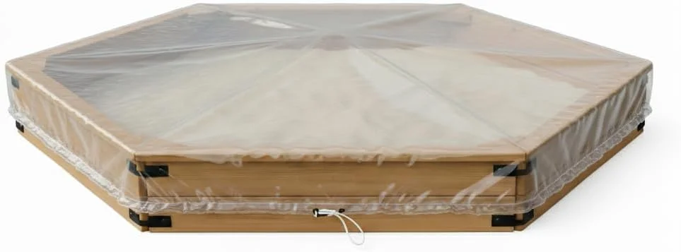 روکش جعبه شن هشت ضلعی، محافظ جعبه شن کودکان، روکش جعبه شن هشت ضلعی مناسب فضای باز باغ (شفاف)