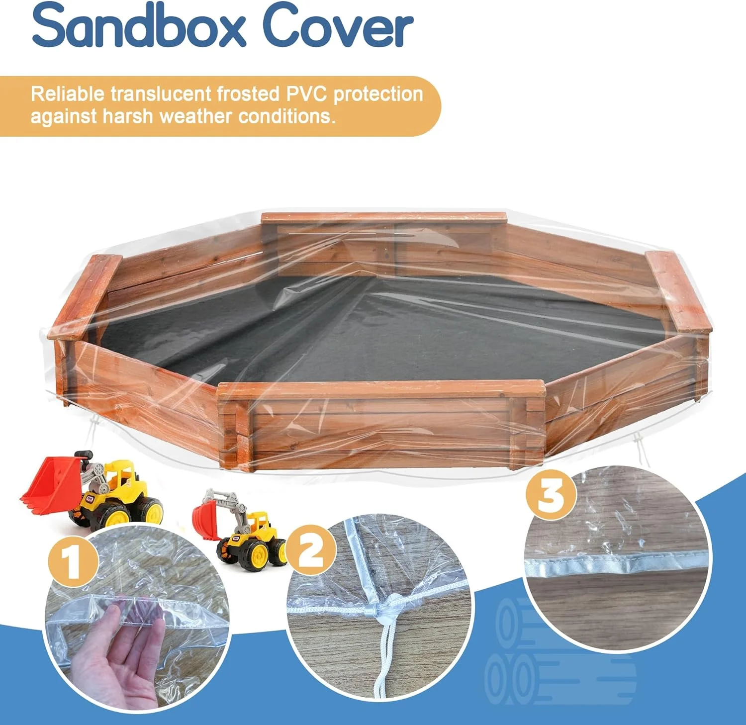 روکش جعبه شن هشت ضلعی، محافظ جعبه شن کودکان، روکش جعبه شن هشت ضلعی مناسب فضای باز باغ (شفاف) روکش جعبه شن هشت ضلعی، محافظ جعبه شن کودکان، روکش جعبه شن هشت ضلعی مناسب فضای باز باغ (شفاف)