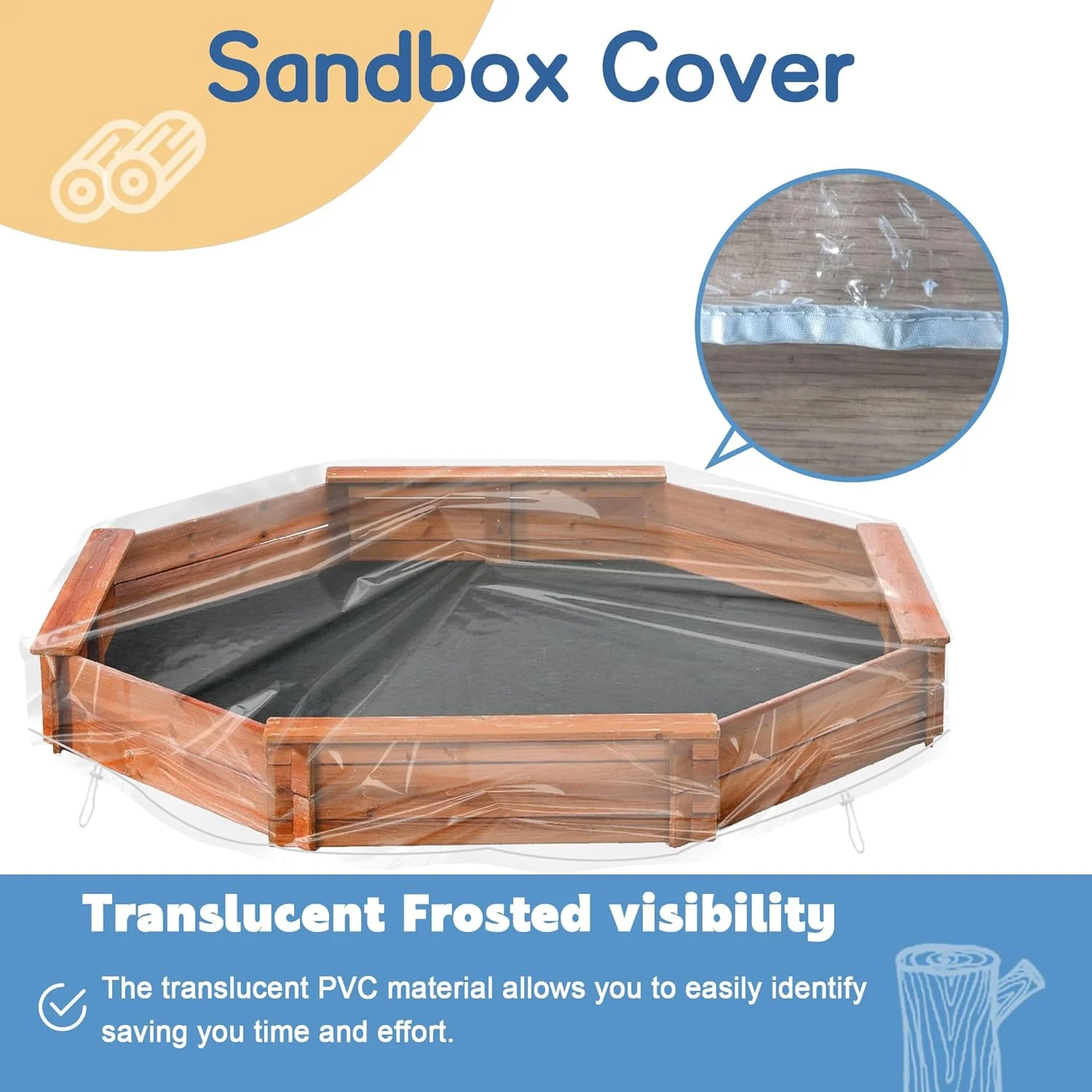 روکش جعبه شن هشت ضلعی، محافظ جعبه شن کودکان، روکش جعبه شن هشت ضلعی مناسب فضای باز باغ (شفاف) روکش جعبه شن هشت ضلعی، محافظ جعبه شن کودکان، روکش جعبه شن هشت ضلعی مناسب فضای باز باغ (شفاف)